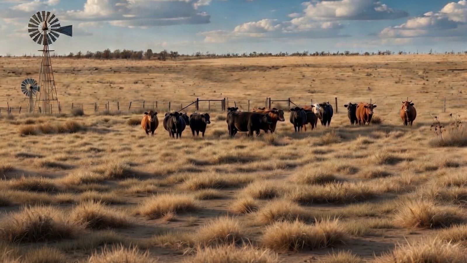 Phat Cattle herd in the New Mexico high plains