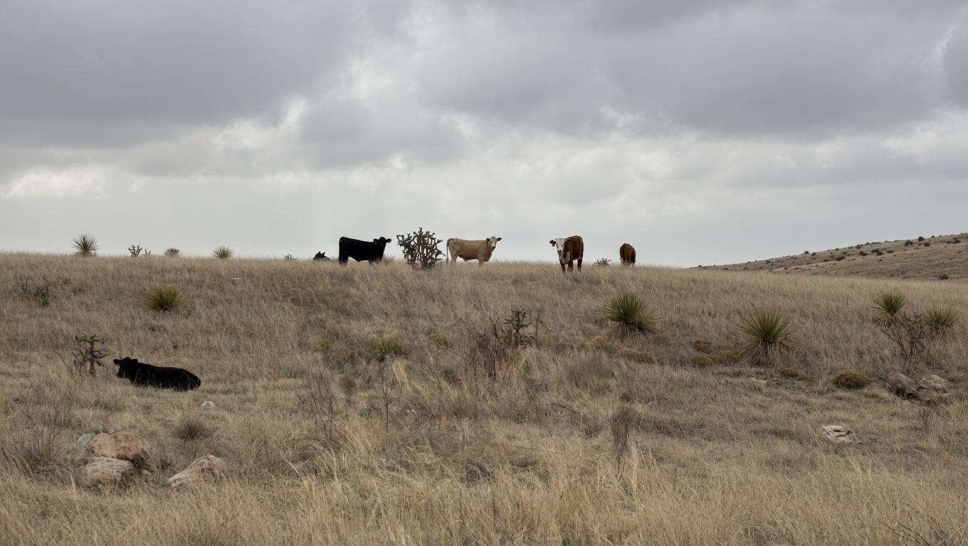 Phat Cattle herd at golden hour, Melrose New Mexico